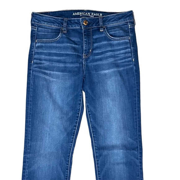American Eagle Women’s Super Stretch Mid Rise Jegging Denim Jean 10 Long Y2K - Picture 2 of 11